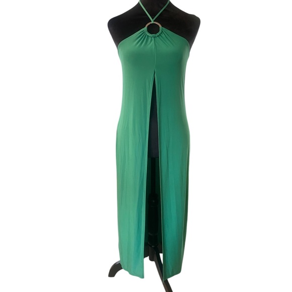 Fashion Nova Tops - Emerald Green Goddess Halter Dress Top, Large, New